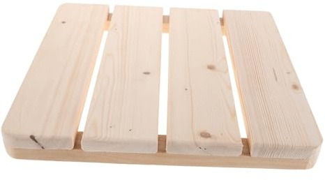 BCOATH Wooden Spa Bath Mat: 30x30cm Non-Slip Wood Shower Mat for Bathroom Sauna Steam Room & Wet Area - Farmhouse Bathroom Shower Flooring