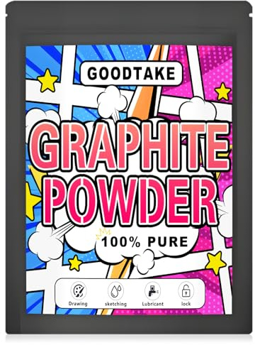 GOODTAKE 2000 Mesh Graphite Powder - Super Ultra Fine Dry Graphite Lubricant for Locks, Bike Chains & Machinery - 1 Pound Resealable Bag (1 Pound)