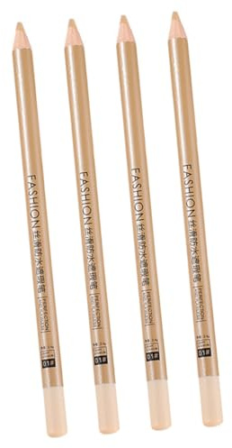 Vaguelly Lot de 4 Crayons Correcteurs Maquillage en Bois Blanc, Couvrant Cicatrices et Taches Sombres, Portable, pour Voyage D'affaires Style Aléatoire