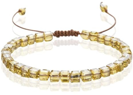 Memphis Bohemia pärlor armband - 4 mm kristallglas gul