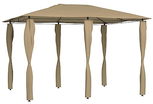 Générique Belvédère avec revêtement de poteaux 3x4x2,6 m Taupe 160 g/m²,Maison & Jardin, Pelouses & Jardins, Vie en extérieur, Structures extérieures, Auvents & abris, Taupe (Poids 25KG)