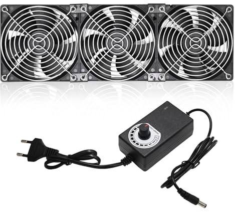 Hoypeyfiy Ventola per computer silenziosa da 120 mm con velocità regolabile, ventola per PC da 12 V, adatta per il raffreddamento di diversi dispositivi, compatibile con PC, laptop, televisori (3)