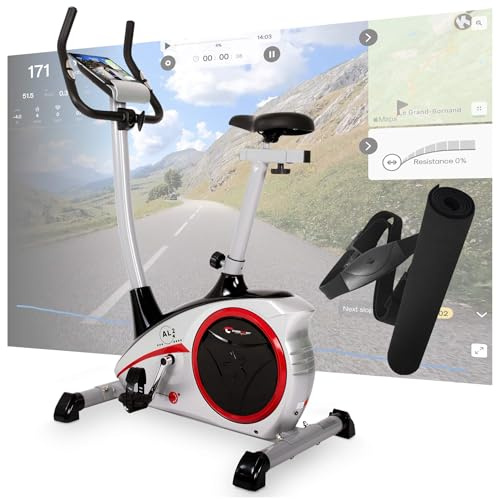 CHRISTOPEIT Heimtrainer Fahrrad Ergometer AL 2 S Digital silber | tiefer Einstieg, bis 150 kg, 24 Widerstandsstufen, 9 kg Magnet-Bremssystem, leise, Soft-Touch-Computer