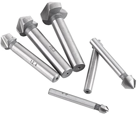 Aumotop 6 Stück Schnellarbeitsstahl-Senkfräser mit 3 Schneiden Zum Anfasen, Entgraten und Senken für Weiche Materialien Wie Aluminium und Holz