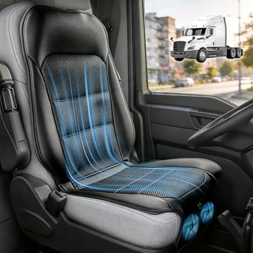 Upgraded Cooling Car Seat Cover, Cooling Seat Covers For Cars Trucks, 12V 3-Speed Air Cooled Car Seat Cushion, Universal Fit for Summer Truck SUV Office, Non-slip Breathable 3D Mesh Leather, Black