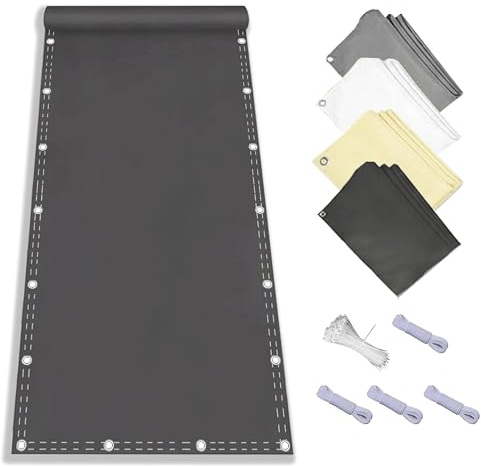 AJALGZ Sonnensegel Rechteckig 1.5x4m Wasserdicht Uv-Schutz, Wetterfest Sonnenschutz Markise Reißfest Wetterfest für Schwimmbad Balkon Terrasse Garten Camping - Anthrazit