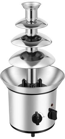 Fuente de chocolate eléctrica, fuente de chocolate para fiestas, postres, 4 niveles, acero inoxidable y polipropileno, capacidad de 1,8 l, chocolate caliente, boda, cumpleaños, fiesta familiar