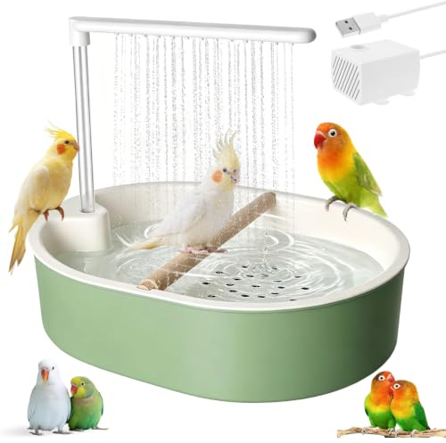 HBSFBH Douche à Oiseaux, Douche pour perroquets, Baignoire Automatique Oiseaux, Baignoire Multifonction avec Circulation de l'eau – Douche autonettoyante, Douche d'oiseaux, Douche Perroquet
