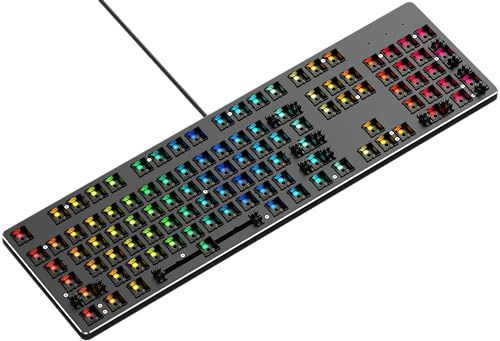 GLORIOUS GMMK (100%) Barebones Anpassbares Tastatur-Kit, ANSI in Schwarz | Hot-Swap, Tastenweise RGB-Beleuchtung, Kompatibel mit 3-poligen Schaltern & MX-Keycaps, Modulares PC-Gaming Minimal-Design