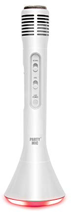 WS - Micro Karaoké Haut Parleur - Bluetooth - Nomade - 680078MIN - Argenté - Sans Fil - Musique - Lumière LED - Microphone Portable - Chant - Enfant - Adulte - Dansing - Ipad - Iphone - Android