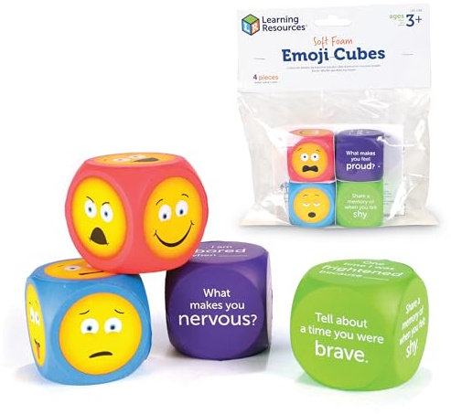 Learning Resources Mjuk Skum Emoji Kuber 4-Stycken Uppsättning