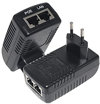 TOP CHARGEUR * Adattatore Caricatore Caricabatteria Alimentatore DC 24V 1A 24W Certificazione CE Iniettore POE Ethernet Connettore: RJ45 Compatibile con LAN Camera IP/Telefono IP/Switch Ethernet CCTV