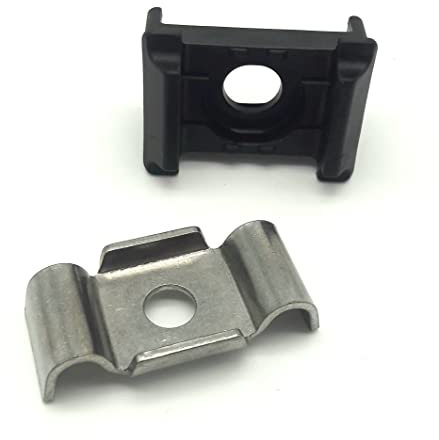 20 x Befestigungset Klemmlasche + Halteblock Halter Doppelstabmattenzaun Matte Schwarz Normal