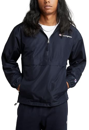 Champion mens Stadium Packable Jacket, Left Chest Script Jacket, Navy-549369, Large US, Navy-549369