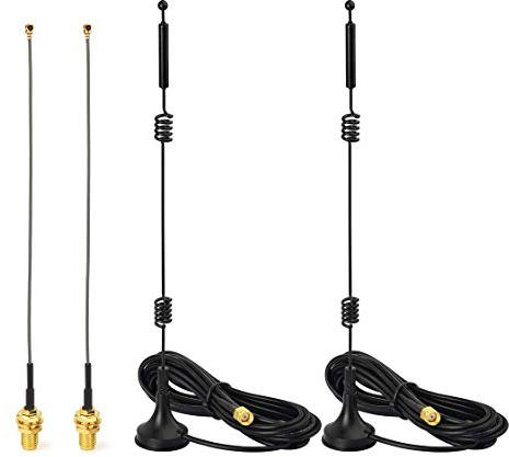 Bingfu WiFi Antenna RP-SMA Male WiFi Aerial 2.4/5.8 GHz 9dBi Magnetic Base 15cm RP-SMA Female Pigtail Cable Compatible with Intel Fenvi Wireless Mini PCI Express PCIE Network Card Adapter