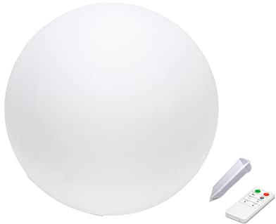 Velamp Sfera Luminosa LED Ø 25cm. A Ricarica Solare, IP66. con Telecomando: Scelta tra Bianco e 7 Colori. Wireless. per Giardino, terrazzo, Piscina