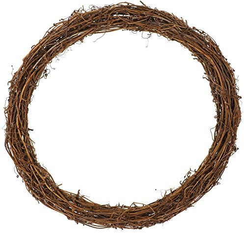 HEALLILY 30CM Christmas Rattan Wreath Rustic Garland Ring DIY Crafts Hanging Pendant Ornament For Door Wall Window Wedding Decor