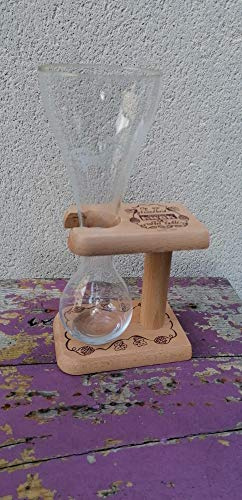Lote de 1 vaso de cerveza de KWAK de 33 cl, con soporte de madera
