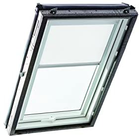 Original Roto Verdunkelungsrollo ZRV - Nahezu vollständige Verdunkelung - Führungsschiene Silber - Dachfenster Baureihe Designo R4/R7 und Classic 43/73 - Größe 114/140 | 11/14 - Stofffarbe Weiß