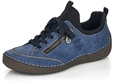 Rieker Damen Bequemschuhe 52573, Frauen Schnürschuhe,straßenschuhe,Strassenschuhe,Schnuerung,lace-up Shoes,Low-tie,blau Kombi (14),39 EU / 6 UK