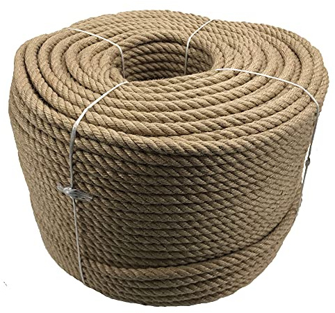 RopeServices UK - 40mm Natural Jute Decking Rope x 10m Decorative Garden Rope, Balustrade