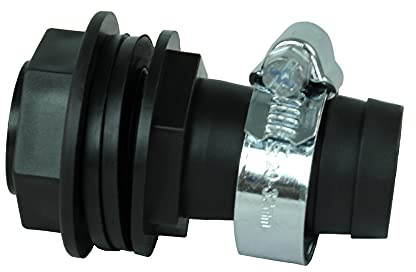 GASMIS Fassanschluss mit Schlauchschelle - 3/4 Zoll AG (26 mm) x 25 mm (1 Zoll) Schlauchanschluß, Inkl. 2 Dichtungen und Kontermutter, Tankdurchführung Regentonnendurchführung, 5 Stück