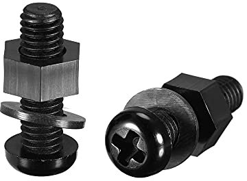 sourcing map 20 Satz Nylon Schraubenmuttern Unterlegscheiben Sortiment Kit M6x20mm Rundkopf Maschinenschraube Schraubenmuttern Unterlegscheiben Schwarz
