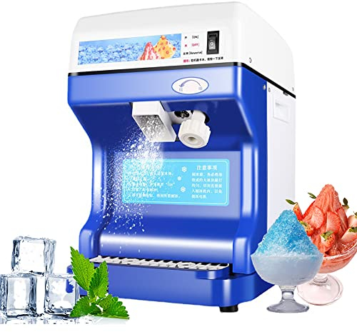 Electric Ice Crusher, Ice Shaver Machine Snow Cone Machine Auto Slush Crusher for Commercial Milk Tea Shop Bar and Shop Snowflake Ice Porridge Smoothie Machine,120KG/H, 320R/Min,2 L Hopper Capacity