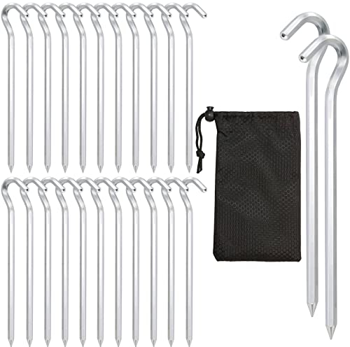 Zeltheringe, 18 cm Heringe Camping, Zelt Heringe Stark, J Zelthaken Bodenanker Geeignet für Bergsteigen, Angeln, Abenteuer, Picknick Zelt Stabilität(24 PCS)