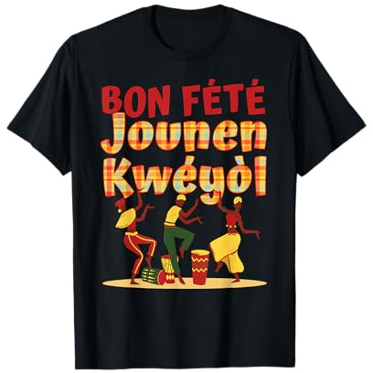 Bon Fete Jounen Kweyol, Happy Creole Day Madras Plaid T-Shirt