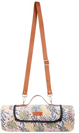 Banz Große Picknickdecke, leicht zu transportieren, leicht faltbar, Outdoor-Teppich für Strand, Picknicks, Camping oder überall dort, wo Sie nur warm sein möchten, 1,5 x 2,0 m (Pink Monstera)