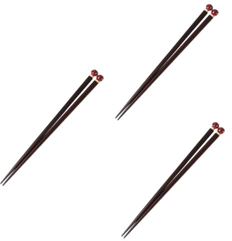 Didiseaon 3 Pares Palillos Anti-calientes Palillos Hechos a Mano Palillos De Palillos Caseros Palillos De Cocina Niño Frutas y Vegetales Palillos Redondos De Madera
