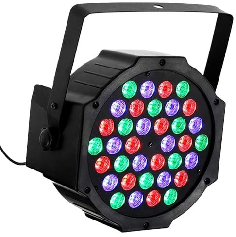Faro Luce con 36 Led di Colori Vari RGB da 36 Watt, Sensore Sonoro Integrato con Luci Colorate per Feste Discoteca Eventi
