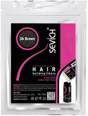 Sevich Fibre dei Capelli, Costruzione dei Capelli,fibre originali di ricarica, Fibre cheratiniche naturali-100g Marrone scuro