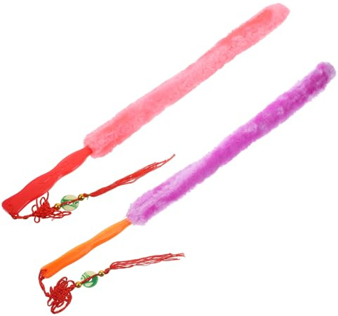 SOLUSTRE Guzheng Cleaning Brush Rabbit Hair Musical Instrument Brush for Dulcimer and Keyboards, Wooden Handle, Soft Long Bristles for Dusting and Surface Cleaning Random Color