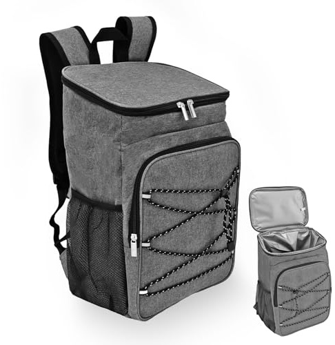 Yunir Isolierter Kühlrucksack, 26,9 X 18,1 X 39,9 cm, Camping-Thermo-Kühltasche, Auslaufsicherer, Leichter Lunch-Rucksack für Obst, Getränke, Lunchboxen