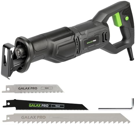 GALAX PRO Sega a reciprocazione da 710W con velocità variabile di 3000 SPM, per tagli precisi in legno, metallo e altro, cambio lama senza strumento.