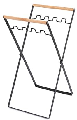 Lawn Bag Holder, Trash Bag Holder Stable Iron Leaf Bag Holder Stand Foldable Garbage Bag Holder Lightweight Leaf Bag Holder Multi-Use Grocery Bag Holder for Yard Camping,Black
