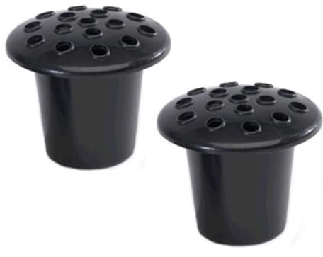 PACK OF 2 Black Memorial Grave Vase with Lids | Grave Flower Vase Cemetery Pot | Cemetery Decorations | Round Grave Vase Insert With Lid