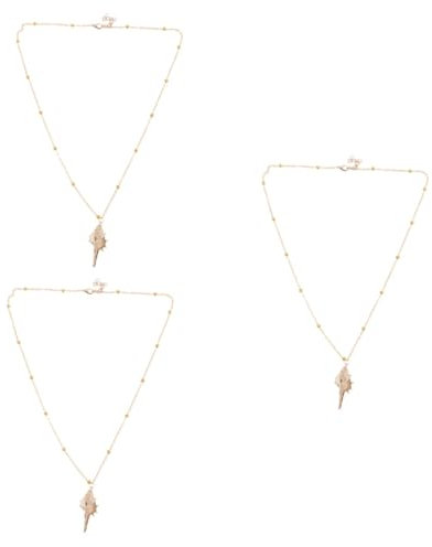 SAFIGLE 3St Muschel Halskette Muschelschalen-Anhänger Halsband für Männer Männer-Schmuck-Halskette damenhalskette boho halskette Muschelkette für Mädchen Muschelhalskette Hülse