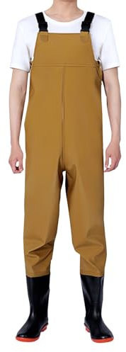 Wasserdichte Herren-Wathose zum Angeln, hohe Taille, verstellbare Camouflage-Overalls, leichte und strapazierfähige Regenhose, elastische Taille, Outdoor-Hose, durchgehende, atmungsaktive,