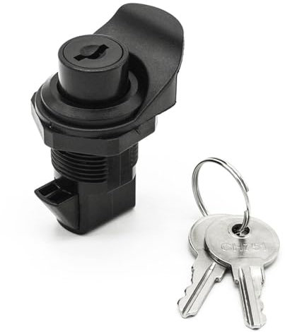 Spingere for chiudere la serratura a camma con pulsante in plastica for porta scorrevole con cilindro, serratura a camma for porta sbattuta for attrezzature da cucina 1 pezzo(STEEL DOOR_DOOR LOCK)