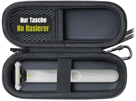 Woollo PU Etui Kompatibel mit Philips OneBlade Intimate,Intimrasur,Trimmen & Rasieren Modell QP1924/30 QP1924/28 Tragbar Hart Reise Case Wasserdicht Hülle [Nur Tasche]