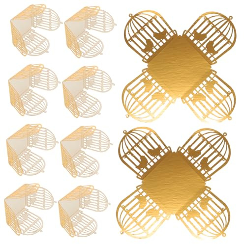 SOESFOUFU 50stücke Hochzeitsschokolade Banderolen Dekorative Verpackung Für Desserts Süßigkeiten Und Trüffel Elegante Hohl Gestaltete Papierschachteln Für Feiern Und Partys