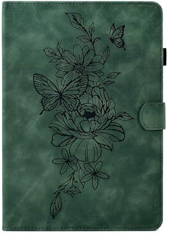 MOKASE Funda para Kindle Paperwhite de 7« (12ª generación, 2024) y Kindle Colorsoft Signature Edition, Ante Piel Caso con Soporte, Automático Estela/Sueño con Portalápices 7» 2024, Green