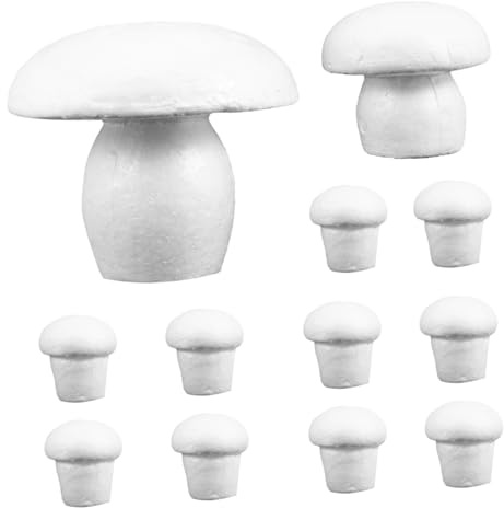 SHINEOFI 12 Pezzi Modelli di Funghi in Schiuma di Colore Chiaro da Decorare, Giochi di Pittura per Bambini, Materiale Leggero e Facile da Tenere, per Progetti DIY e Decorazioni