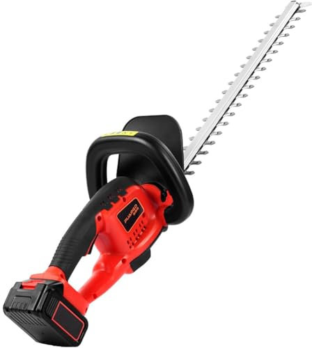 Tagliasiepi, decespugliatore elettrico da 21V, tagliasiepi a batteria da 20'', adozione di un motore senza spazzole, include una batteria, un caricabatterie rapido, occhiali e guanti protettivi