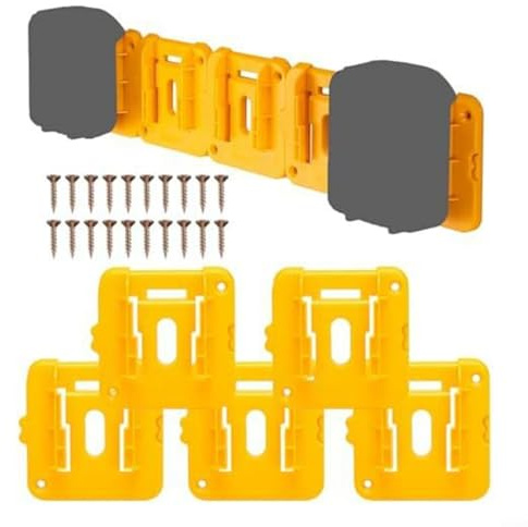 CWOQOCW batterimonteringshållare för DEWALT batterilagring batteritillbehör 20 V 60 V DCB200 DCB201 DCB202 DCB203 DCB204 batteri förvaringsställ 5-pack