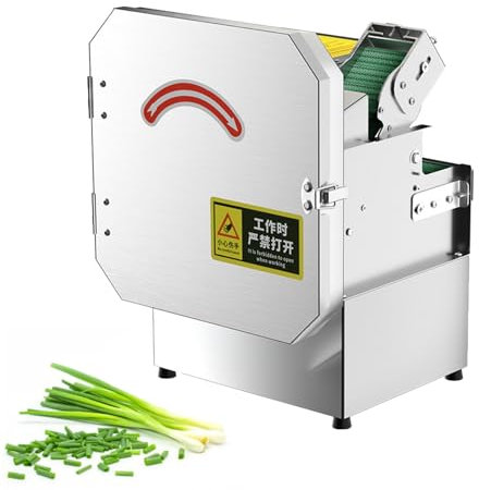 LIEROLYE Affettatrice Professionale per Verdure, Taglia Cipolle in Acciaio Inox - Taglia Erba Cipollina Elettrico da 200 W, 700 Giri/min, Adatto per Peperoni, Cipolle