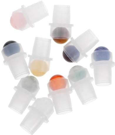 minkissy Roller Ball Inserts 10pcs with Smooth Rolling Pp Jade Material Transformative Applicator Tops for Essential Oil Bottles for Oil Perfume Bottles, for Home and Office Use